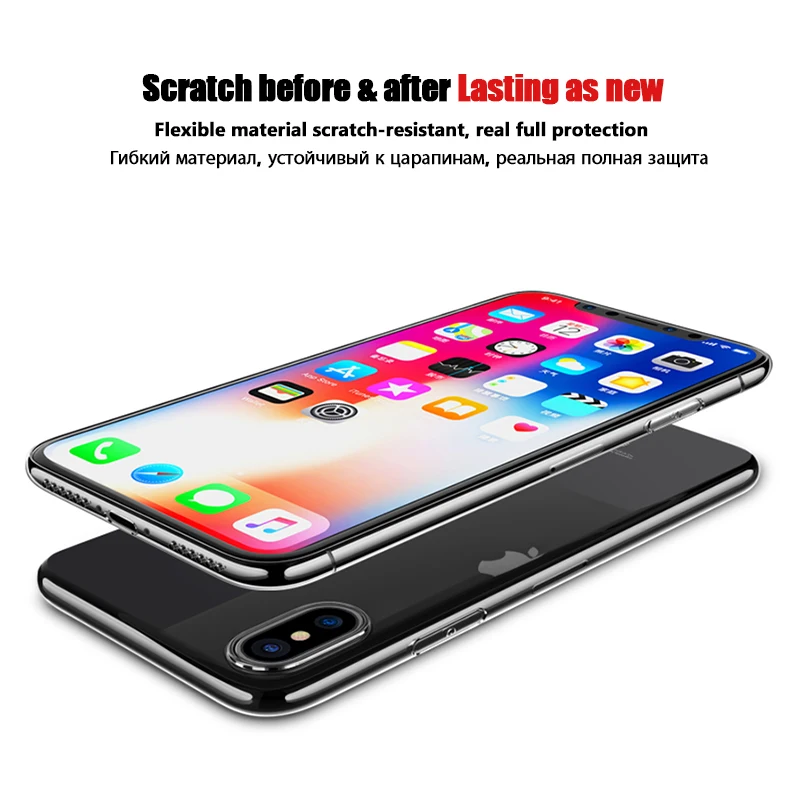 LuckGuard Мягкий силиконовый прозрачный чехол для iPhone X iPhoneX ультра тонкий обратно
