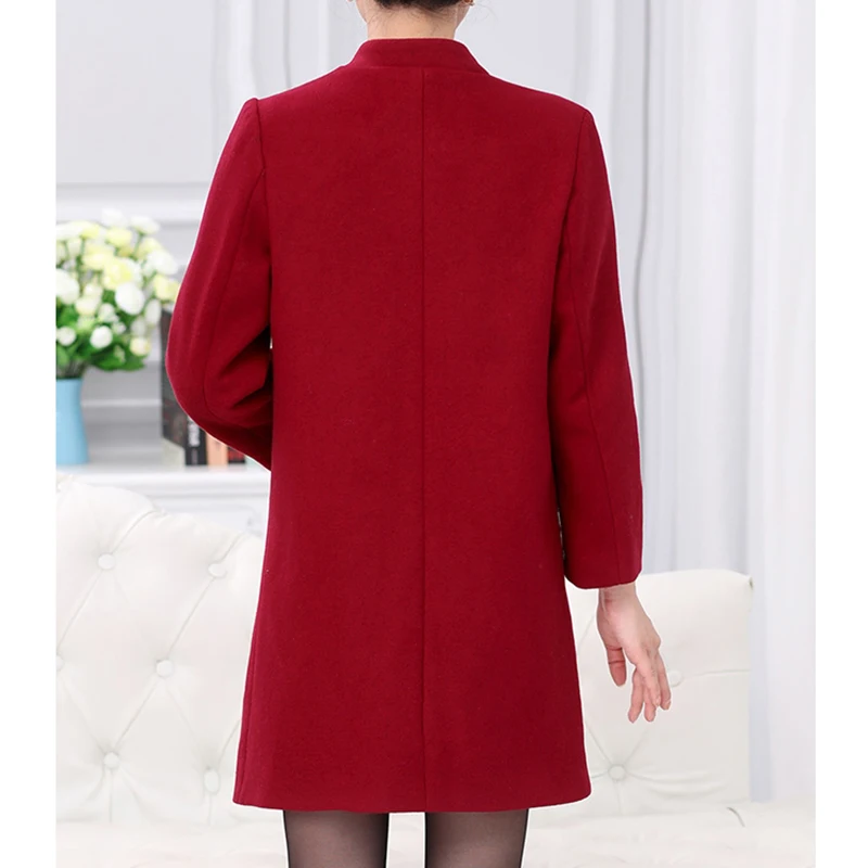 

2019 winter woolen coat in the long section of embroidered single-breasted cotton coat women's woolen coat l103