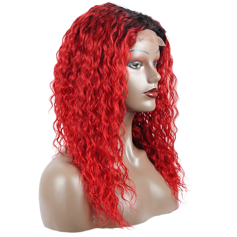 I Envy перуанская покраска методом Омбре парики из человеческих волос красные - Фото №1