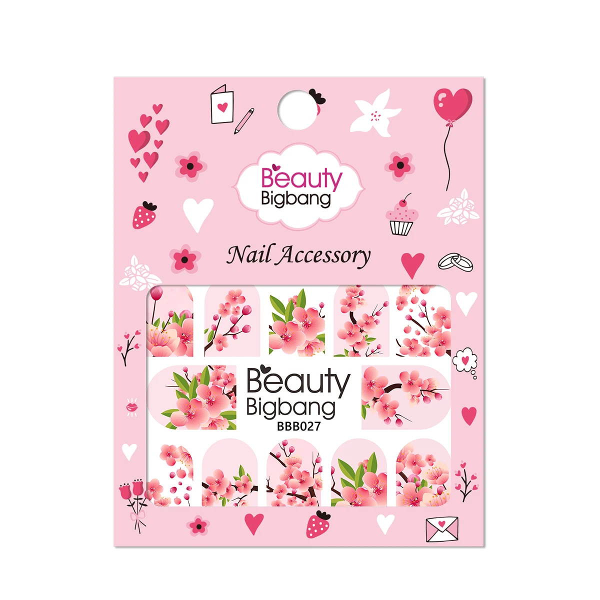 BEAUTYBIGBANG полоса точка наклейка с цветком для ногтей на воде наклейки-Слайдеры для ногтей черный и белый стиль ногтей украшения