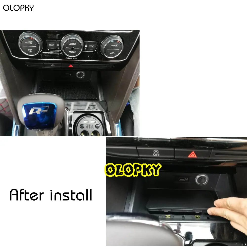 OLOPKY для Volkswagen QI Беспроводная зарядка скрытое Беспроводное зарядное устройство