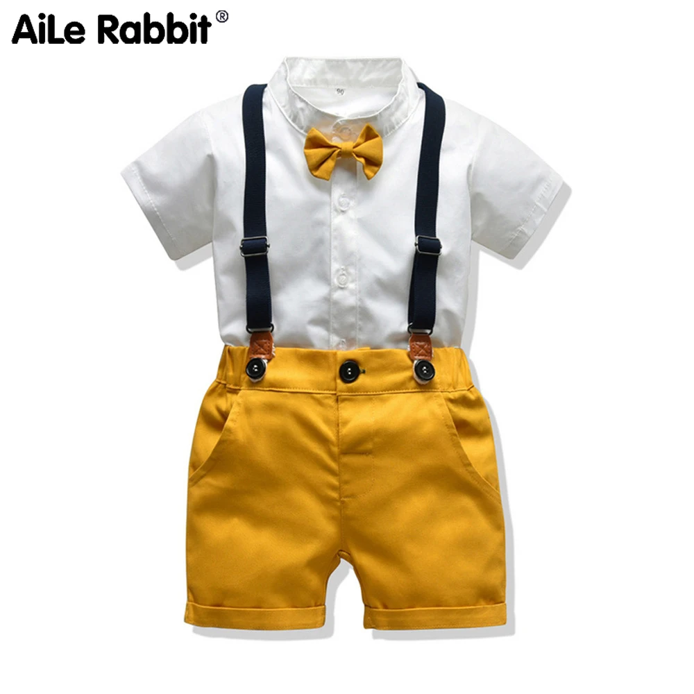 AiLe Rabbit Ins Xia Nantong Костюм Джентльмена рубашка короткий рукав галстук ремни шорты костюм