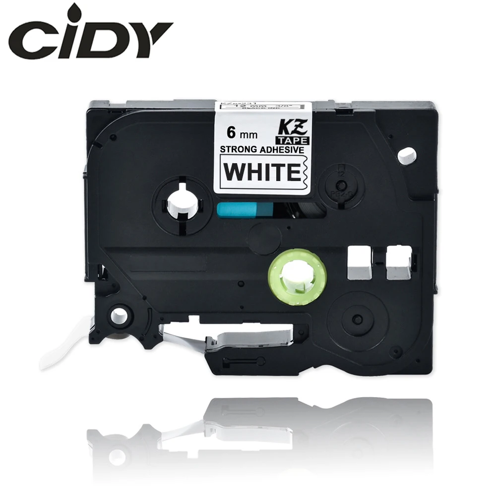 CIDY Tze-S211 Tz-S211 черный на белом крепкий клейкий лейбл совместимый с P touch 6 мм tze S211 tz