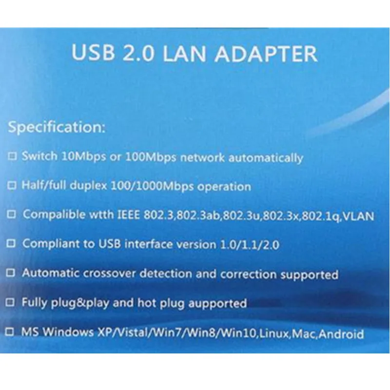 KEBIDU Ethernet USB 2 0 к RJ45 Lan сетевая карта адаптер для Mac OS ПК ноутбука SmartTV Win 10 7 8 XP|usb 2.0 to
