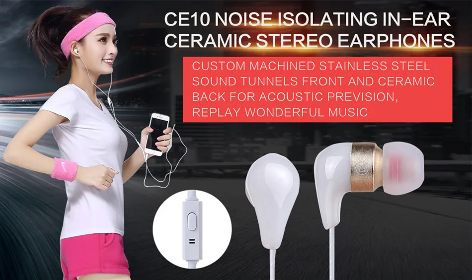 Rillpac CE10S с микрофоном и дистанционным шумоизоляцией в ухо Hi-Fi стерео наушники для всех смартфонов