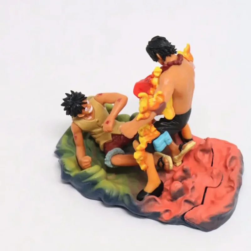 Аниме one piece фигурка саказуки Луффи и ace die набор декораций игрушка украшение ПВХ