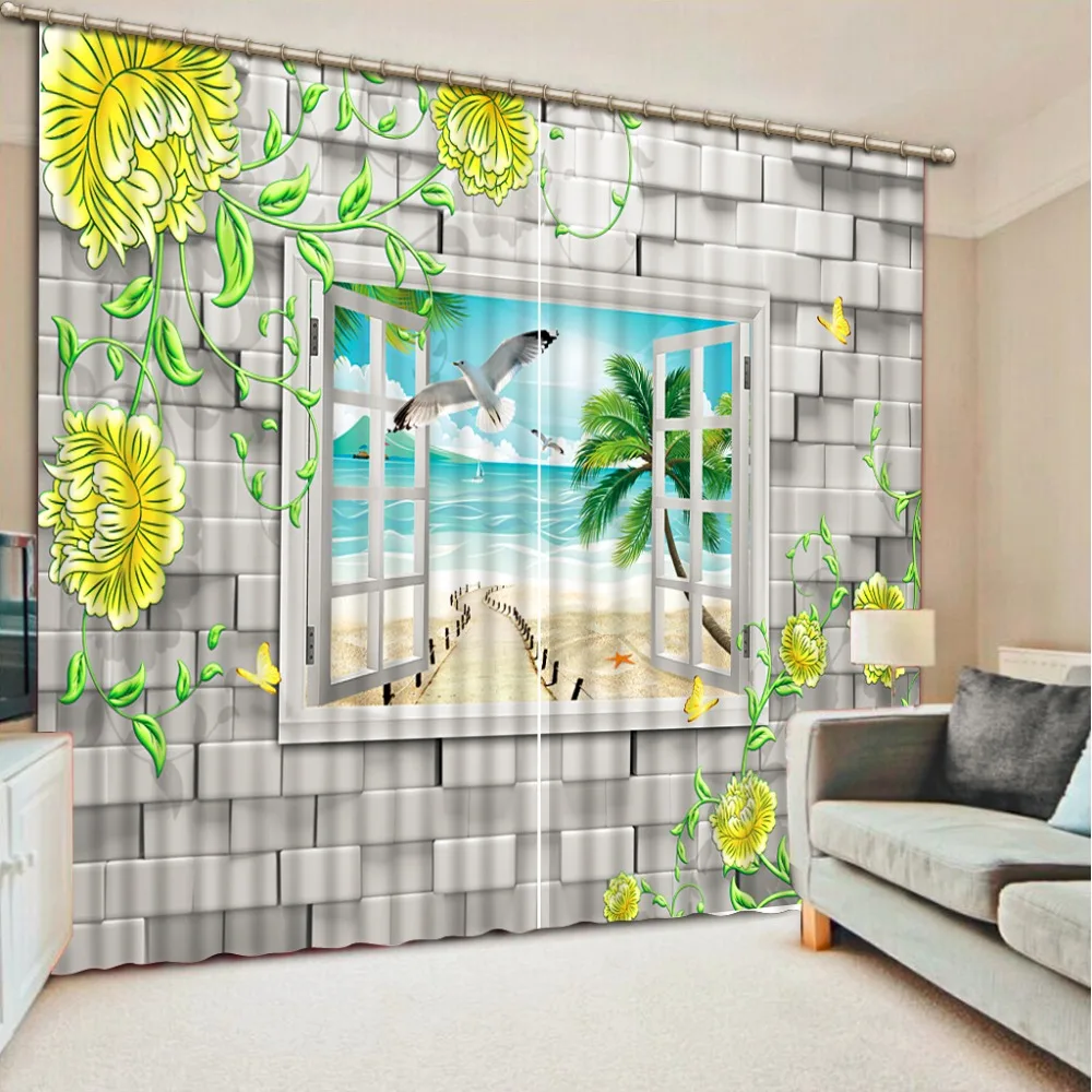 Индивидуальные белые шторы для гостиной фото окна голубей 3d стереоскопический