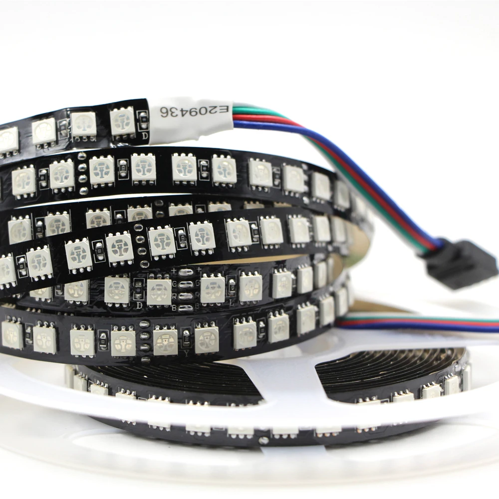 Светодиодная лента 5050 RGB 12 в 120 светодиодов/м 1 м 5 черная печатная плата 600 e