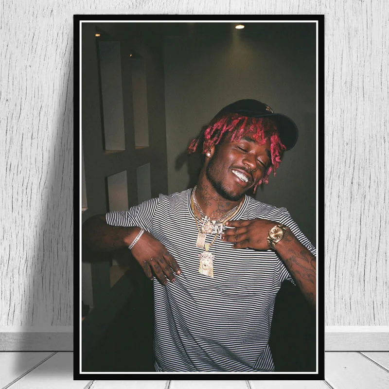 Печать плакатов Художественная Картина на холсте Lil Uzi Vert Luv Is Rage Rapper хип-хоп музыкальный альбом звезда настенные картины гостиная домашний декор - Цвет: Светло-желтый