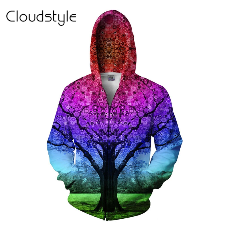 Cloudstyle 2020 Новое поступление 3D толстовки для мужчин на молнии Harajuku куртка с