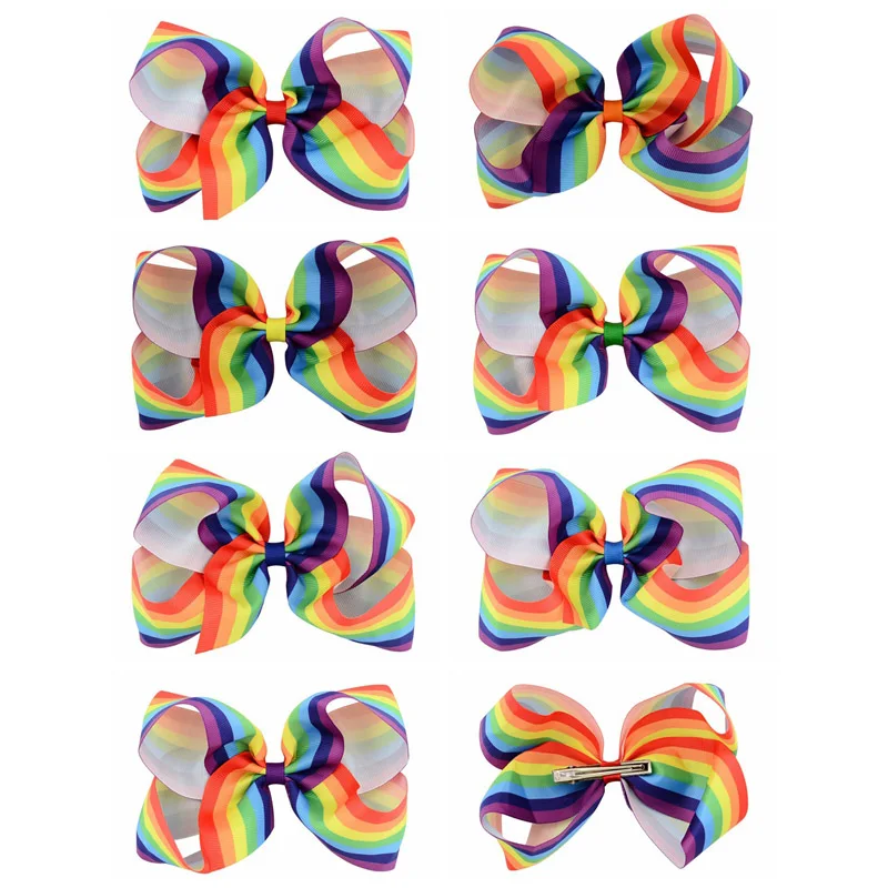 Банты для волос в радужную полоску 7 шт./лот 6 дюймов|hair accessories|hair accessories designerhandmade hair