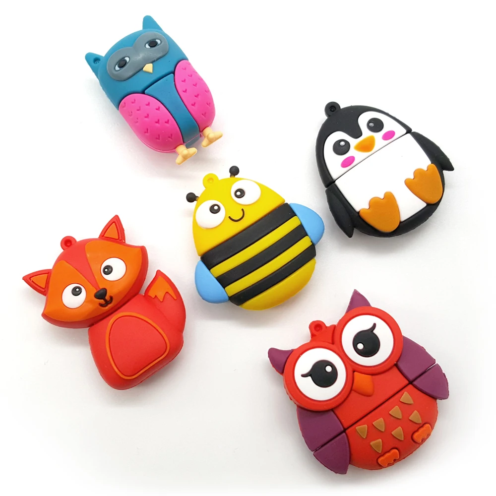 Милые Животные мультфильм USB флэш-накопители 128 ГБ 256GB16GB 32 64 накопитель ручки