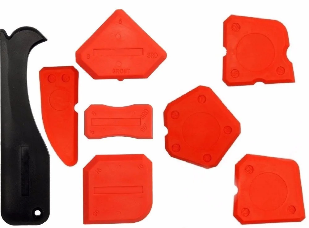 

Professional Silicone Finishing Tool Silicone Spreading Tool Sealant Spreader Forming Scraper with Caulking Kit Tool Set of 8