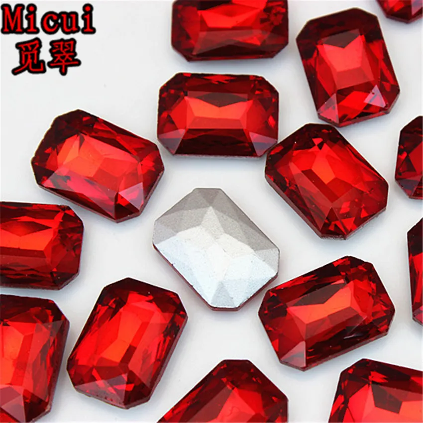 Micui 30PCS 13*18mm Rectangular octagonal Crystal Tip back Rhinestones Glass Crystals For Clothes Jewelry Decorations ZZ146 | Дом и сад