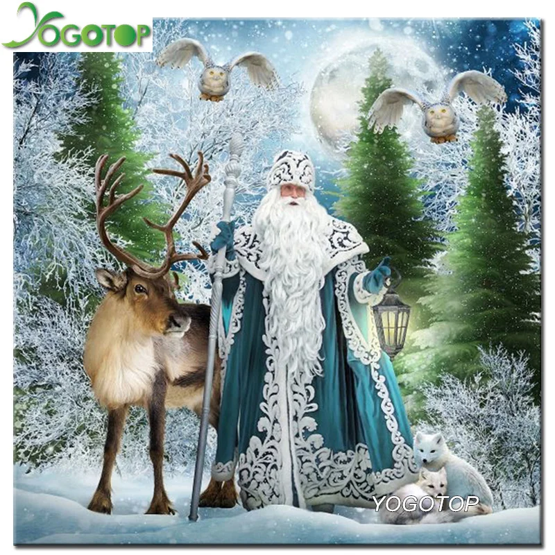 YOGOTOP Санта Клаус и оленя для алмазной вышивки &quotсделай сам&quot алмазная вышивка