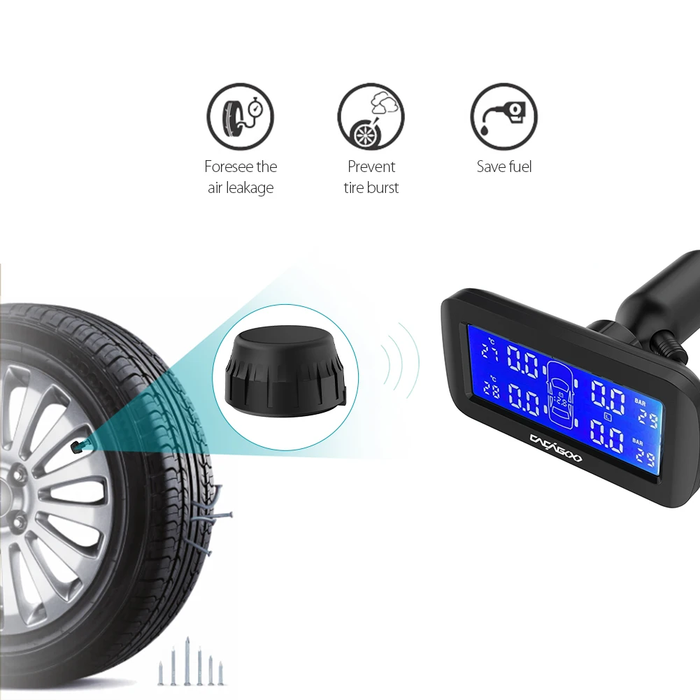 Беспроводная система контроля давления в шинах TPMS режиме реального времени с ЖК