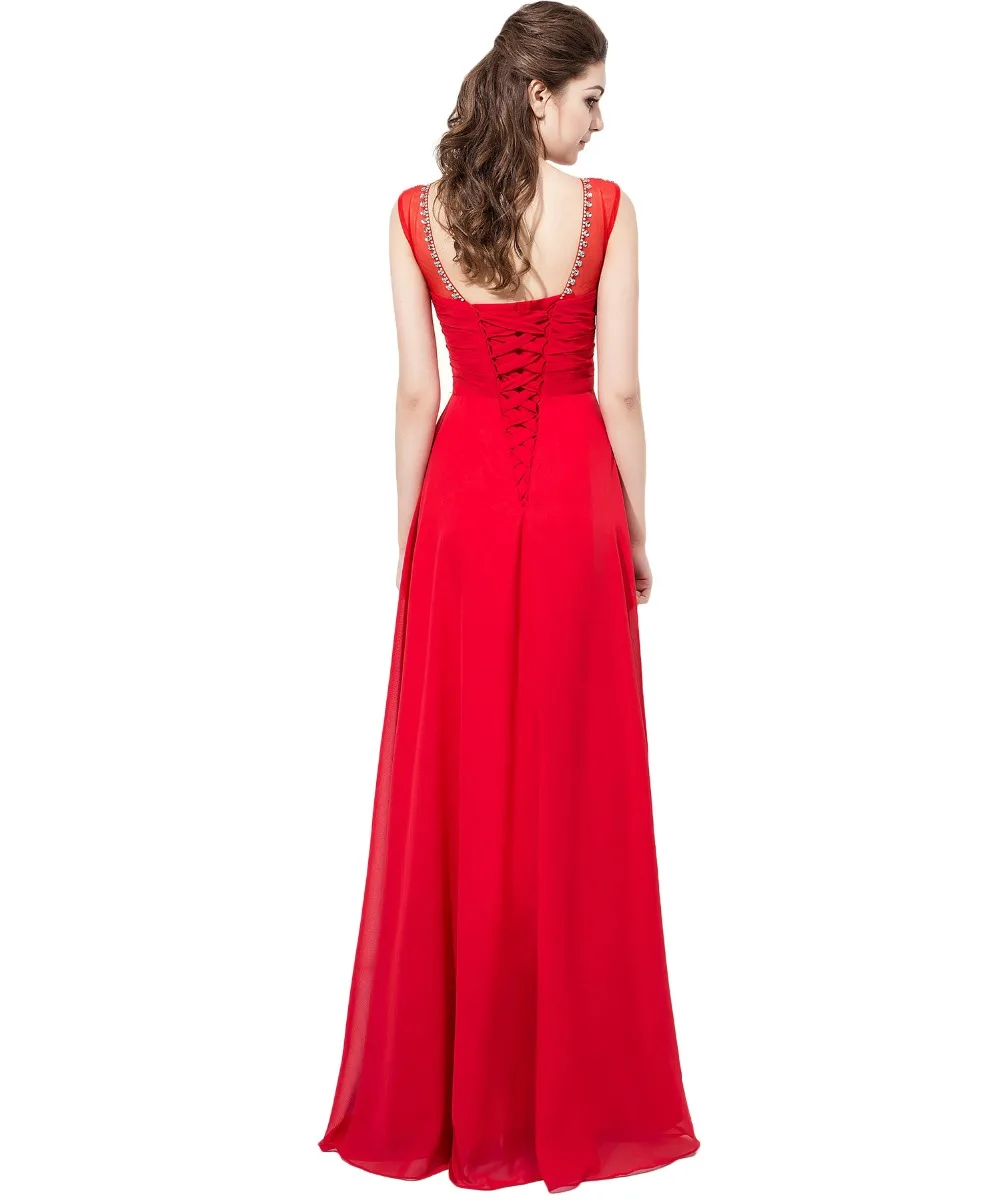 ANGELSBRIDEP 2017 красные платья для подружек невесты длинные шифоновые без бретелек