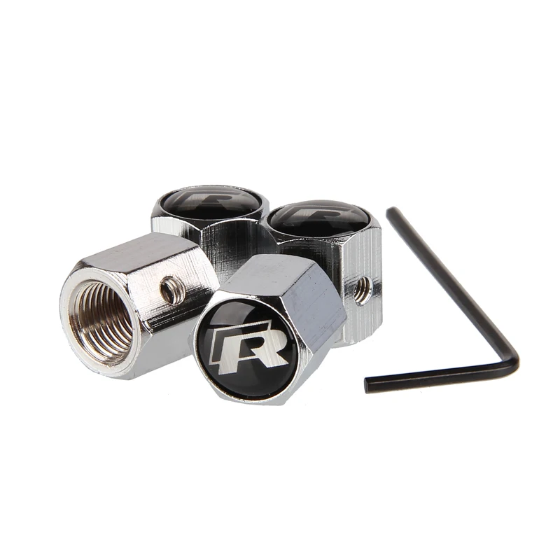VW Rline R Logo Emblem Car Styling Tire Valve Stem Caps Anti-theft Covers Automobile Motorcycle Accessories | Автомобили и