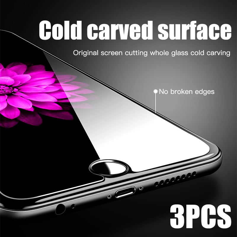 3 шт. 0,23 мм 9H закаленное Стекло на экран для iPhone 8, 7, 6, 6 S, Plus, 5, 5S SE Экран среднего класса против царапин для iPhone X XR XS Max защитная пленка