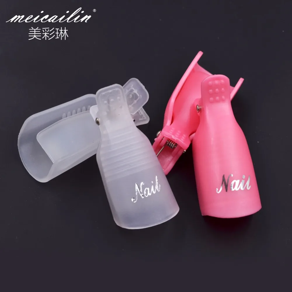 Meicailin Nail Art Plastic Gel Polish Remover Set Soak Off Clip Removing Adhesive Layer UV Cleanser Plus Clean | Красота и здоровье