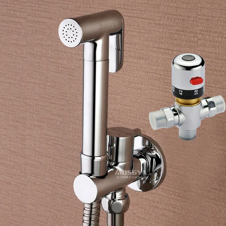 Термостатический латунный ручной распылитель для биде туалета ванной комнаты