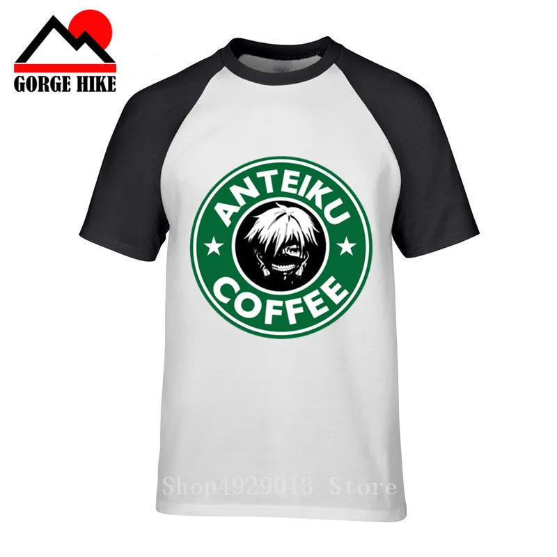 Мужская футболка с принтом крови Anteiku Coffee Tokyo Ghoul зеленые топы Уникальные футболки
