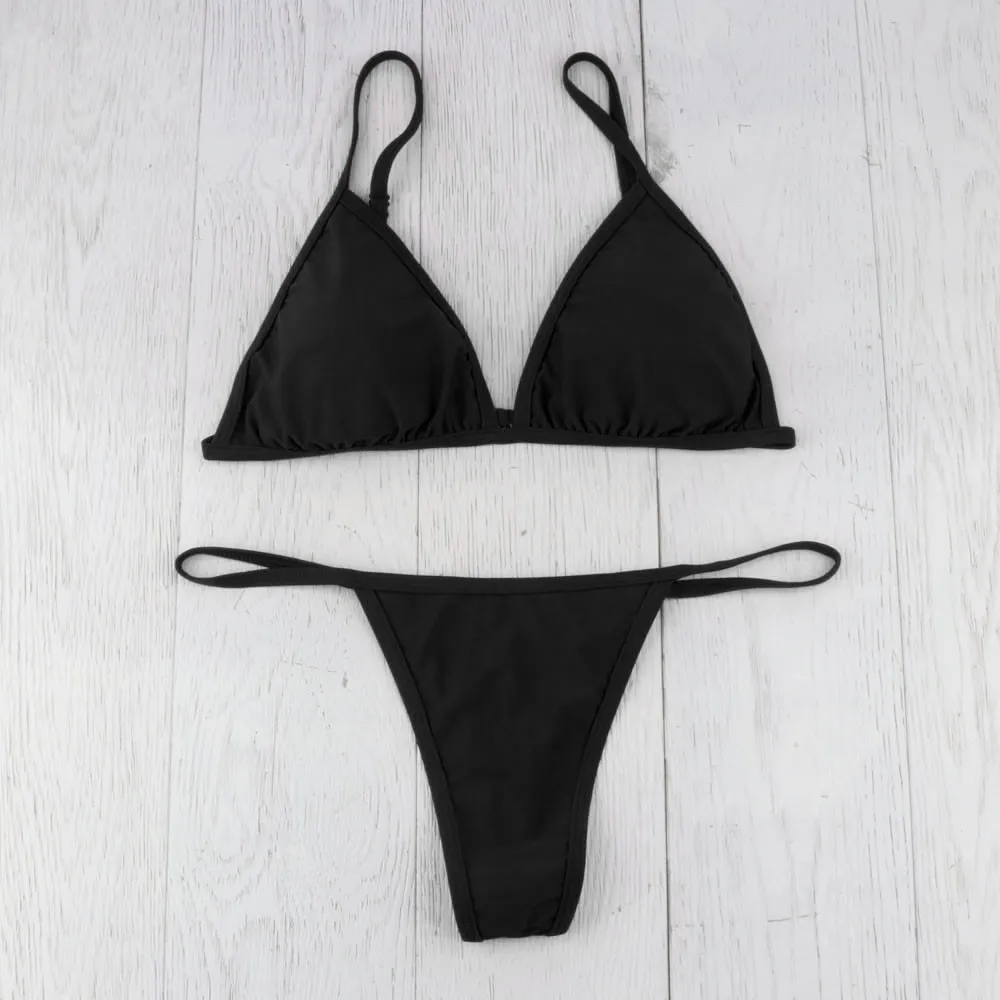 KLV 2019 Women Padded Bra G-string Thong Bikini Swimwear Two Pieces Swimsuit 2.18 | Женская одежда