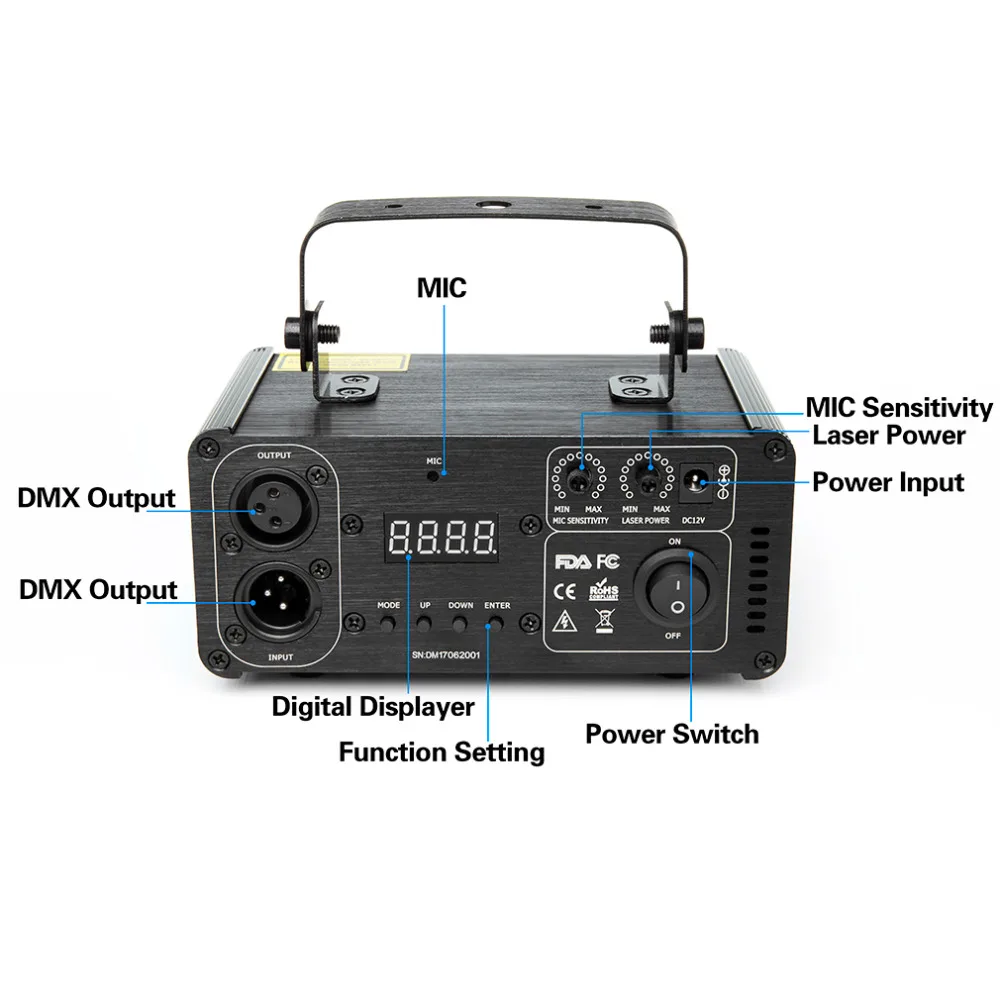 3D DMX512 эффекты RGY красный зеленый желтый лазерный сканер проектор полный свет DJ