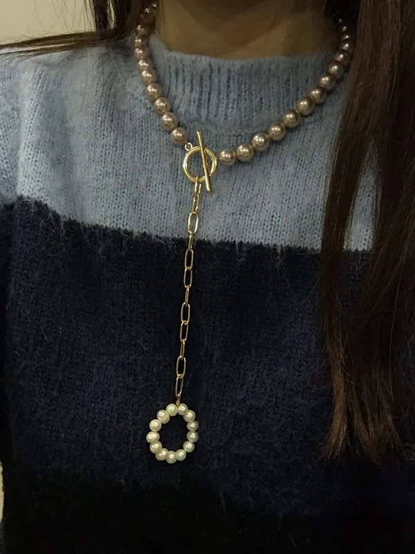 Boho Puka, натуральный Каури, ожерелье в виде ракушки, для женщин, массивные жемчужные барочные ювелирные изделия, колье-чокер, ювелирные изделия - Окраска металла: 4
