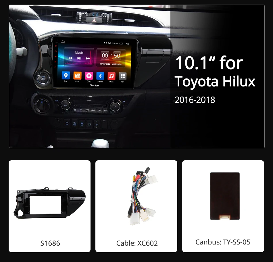 10," ips 8 ядерный 4 Гб ram+ 32 Гб rom Android 9,0 автомобильный dvd-плеер gps радио для Toyota Hilux DSP CarPlay мультимедиа