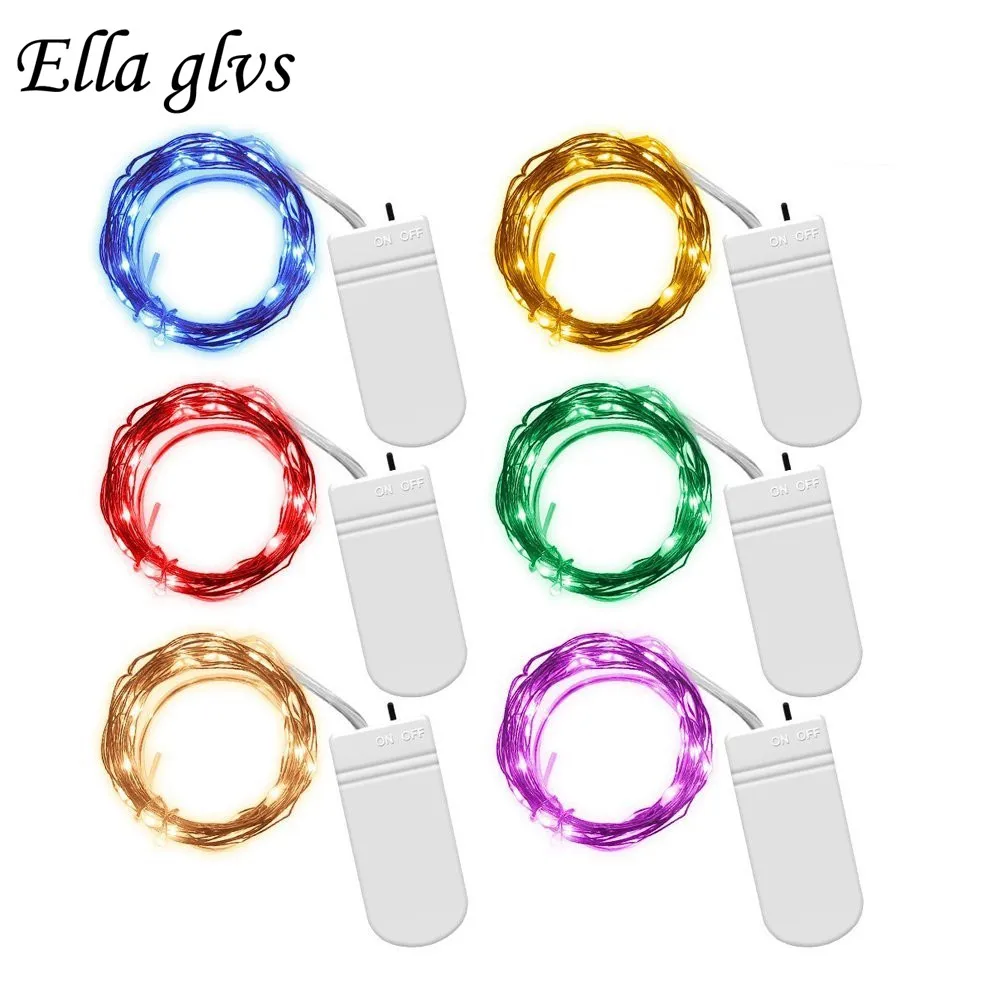 

100pcs/lot led Strings Lights Battery Operated 2M 20 LED Silver Wire For home Wedding Decoration Hotel Club +Included Batteries