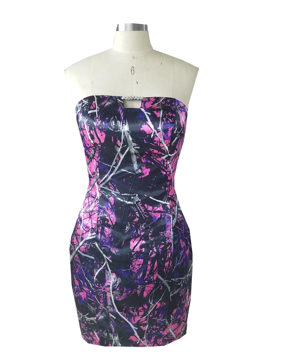 

muddy girl camo homecoming dresses short camouflage dress vestidos de festa 2018 evening party vestido 15 anos free shipping