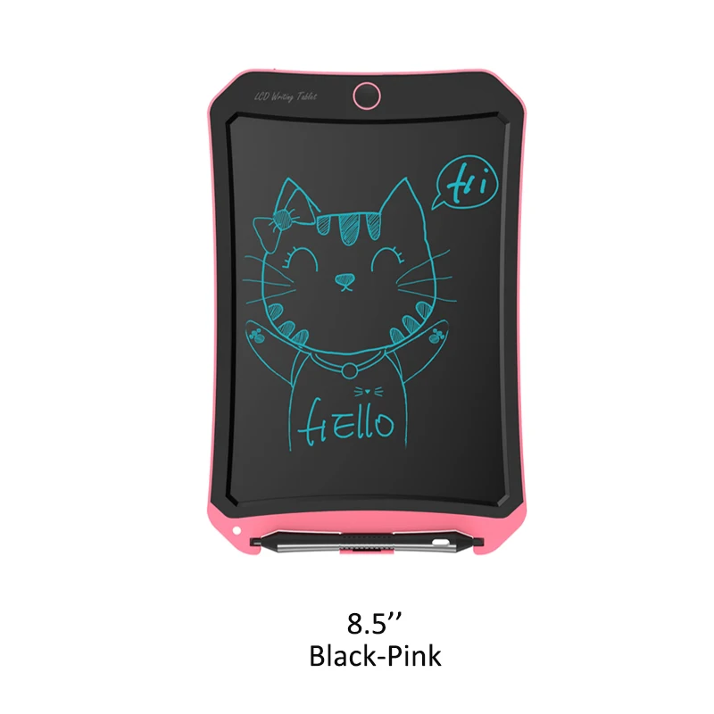 8.5inch-Black-Pink Цифровой планшет для рисования, ЖК-дисплей, детская графика, доска для рисования, электроника, детский подарок, коврик для обучения, домашняя доска для сообщений с батареей - Цвет: 8.5inch-Black-Pink