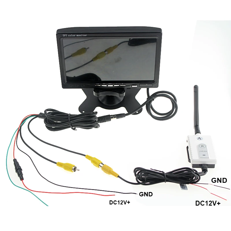 2 4G Беспроводной видео адаптер заднего вида автомобиля Парковка Камера монитор