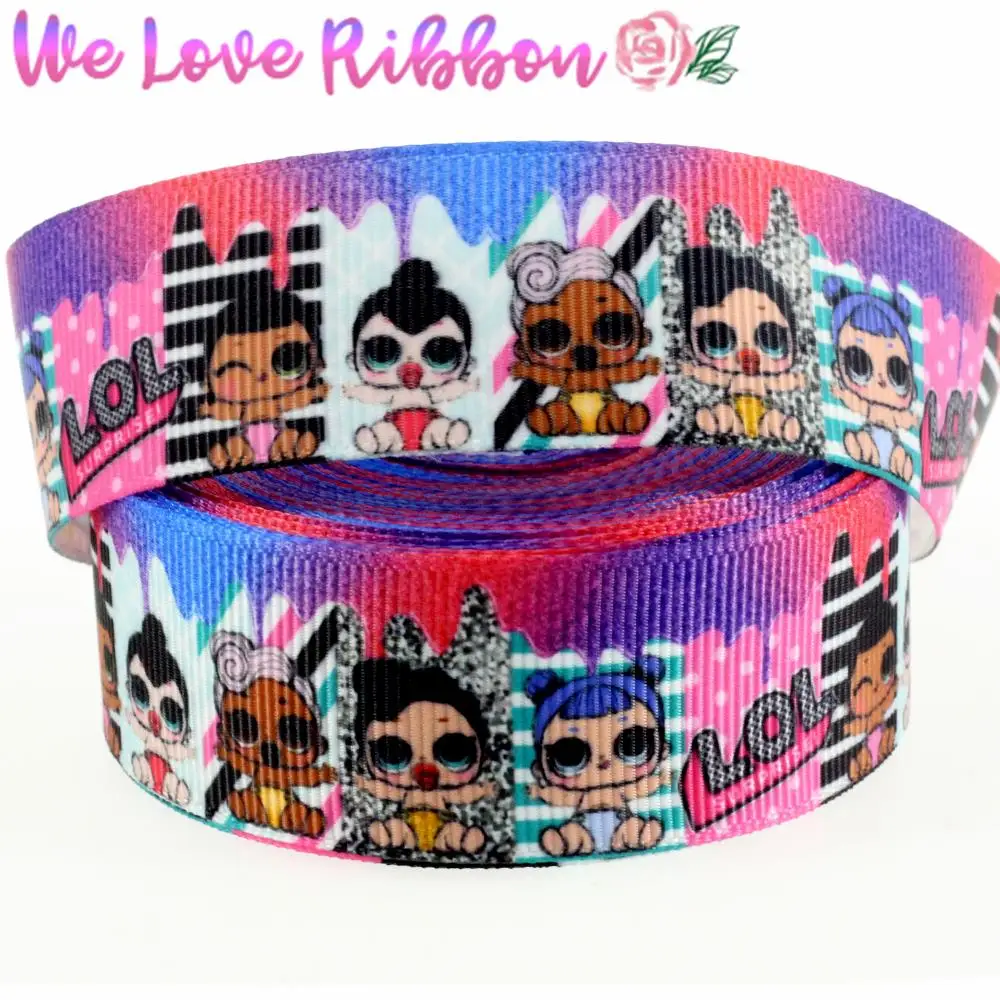 1 &quot25 мм мультфильм серии милые детские полосы напечатанные Grosgrain ленты DIY