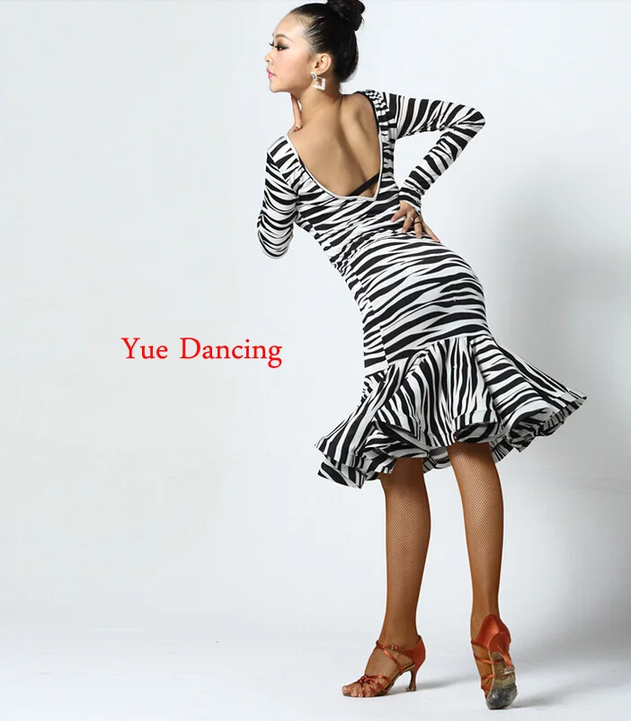 Женское платье для латиноамериканских танцев женское с длинным рукавом девушек