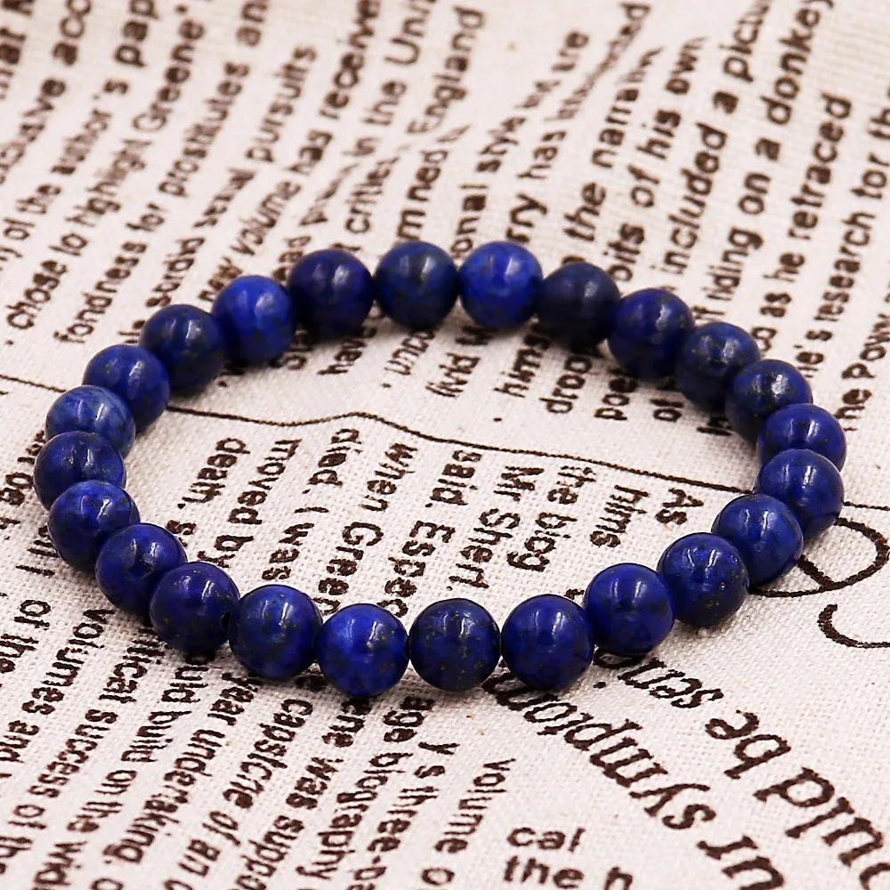Браслет мужской с бусинами из натурального камня лазурита 6/8/10 мм|bracelets for|bead
