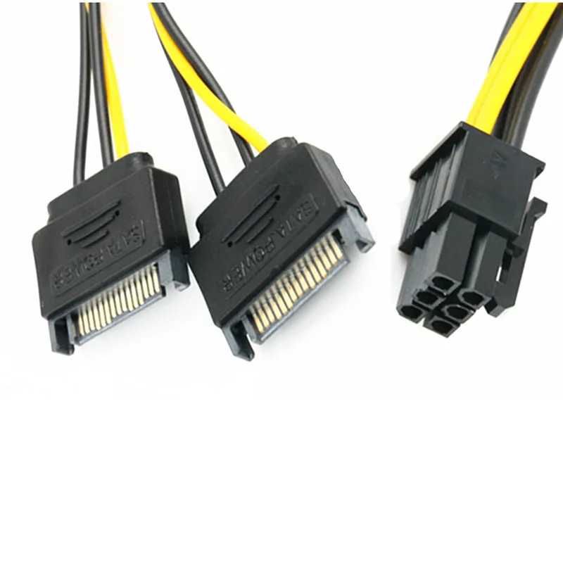 Кабель питания для видеокарты EVGA ASUS двойной кабель SATA 15Pin Male M PCI e 6 Pin Female F штекер в