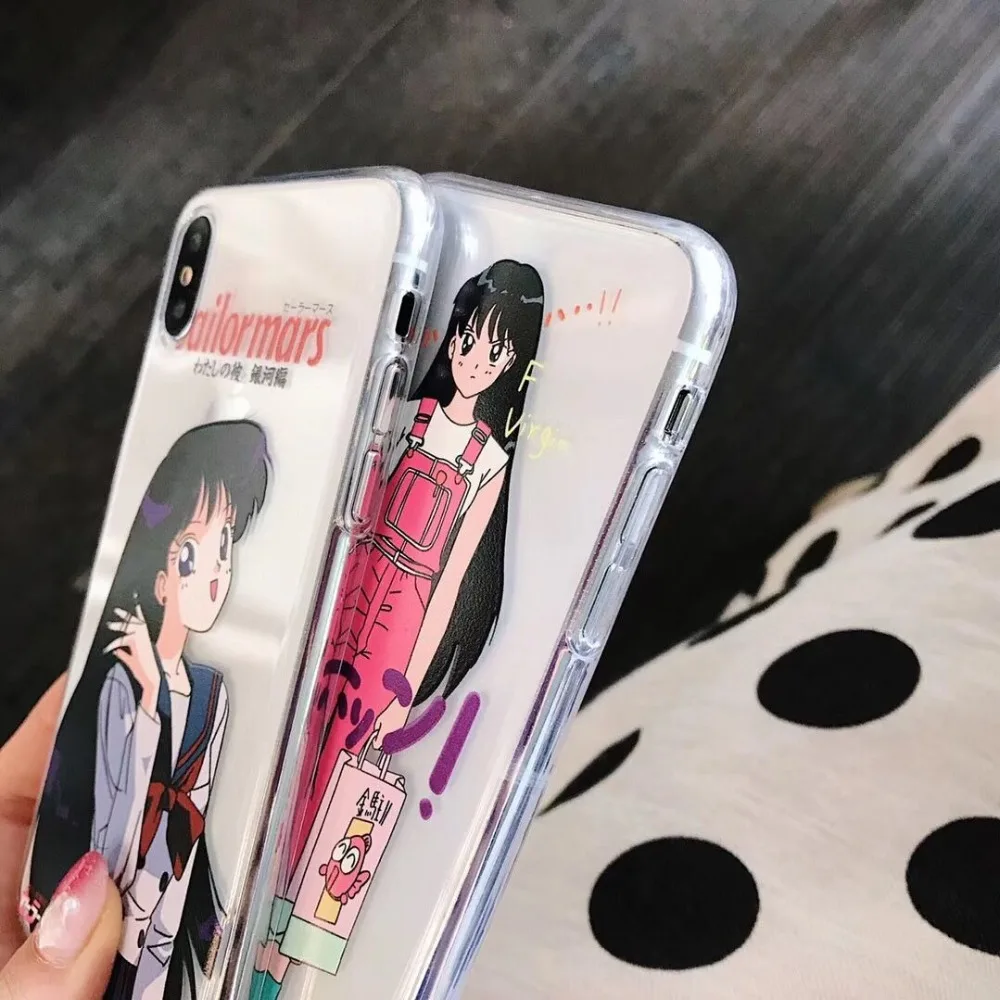 Hazy beauty For iPhone X XS Max XR Case Transparent Cartoon Girl Pattern Phone Tpu Cases iphone 6S 7 8 plus Back Cover |