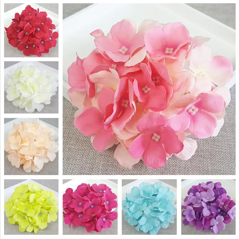 

20pcs Silk Hydrangea Heads Artificial Flowers15cm Large Hydrangea For Wedding Centerpieces Cake Topper Flowers Decoration