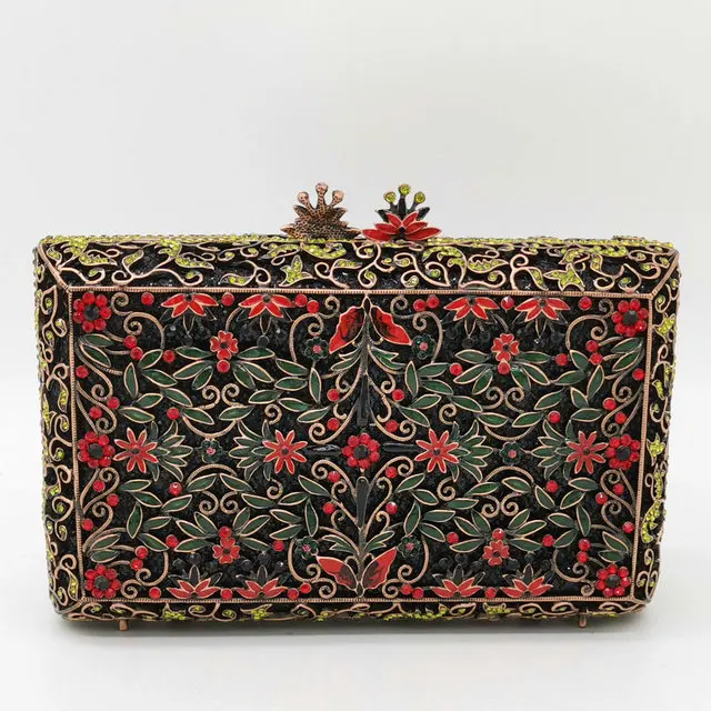 Green Crystal Bag Бутик де фгг винтажные женские хрустальные вечерние сумки металлический жесткий чехол коробка клатч алмаз минодьер свадебная сумочка свадебный кошелек - Цвет: Green Crystal Bag