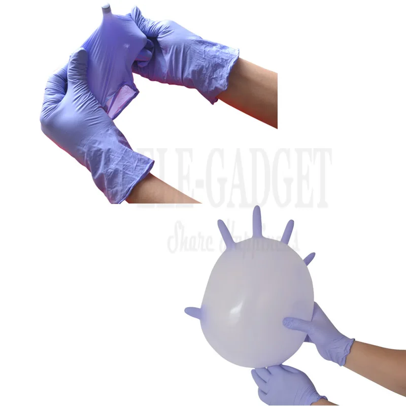 Одноразовые нитриловые перчатки фиолетового цвета длиной 9 дюймов для пищевых