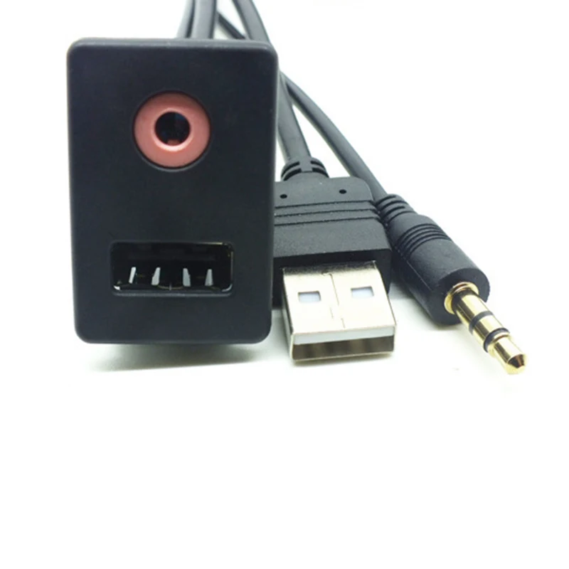 Новый автомобиль приборной панели заподлицо USB Порты и разъёмы 3 5 мм AUX свинцовый