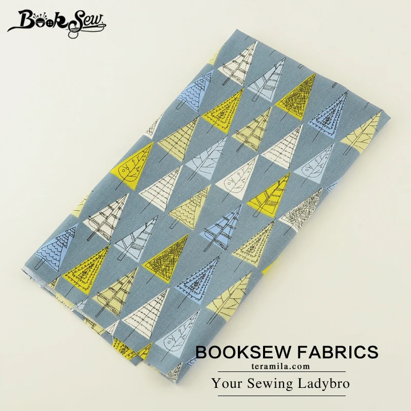 Booksew Текстиль для дома для пэчворка Постельные принадлежности ткань детские Подушка квилтинга тела Ёлки узор темно-синий хлопок саржа Ткань