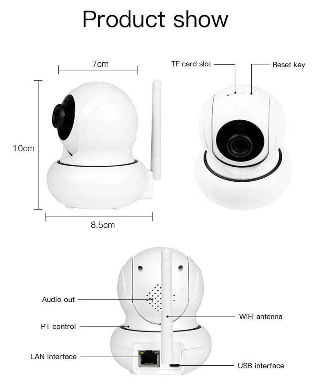 720P 1MP PTZ IP камера Домашняя безопасность беспроводная Wifi Onvif HD CCTV уличная ipCam видео