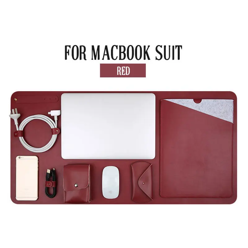 5 в 1 многофункциональная сумка для ноутбука, чехол для MacBook Air 11,6 13,3 Pro 13,3 retina 15,4, чехлы для мыши, сумка для мыши, коврик для мыши - Цвет: Red