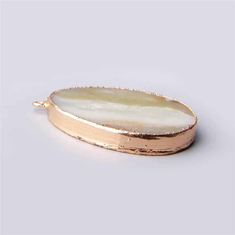 Ожерелье с кулоном из натурального камня друза кулон Drusy жеодовый кварц