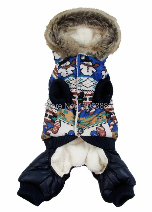 Зимняя куртка для собаки с пузырьковой подкладкой синего цвета мехом домашних