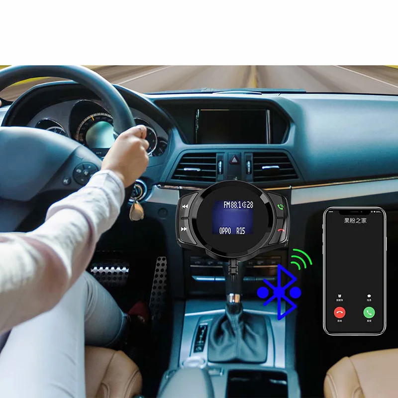 Универсальное автомобильное зарядное устройство с ЖК-дисплеем MP3 музыкальный