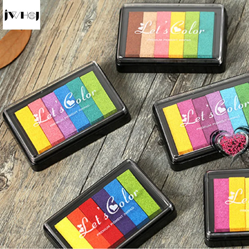 JWHCJ 1 шт. большой яркий цвет Радуга Печать inkpad Дети DIY ручной работы скрапбук